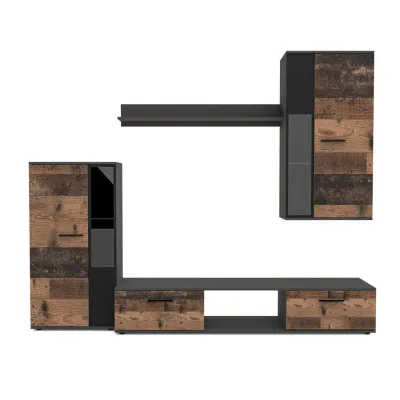 AX Living Wohnwand Grau, Braun 294x180x40 cm