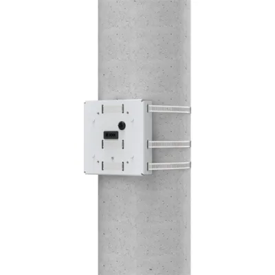 Axis T94N01G Masthalterung für 100-410 mm Durchmesser Edelstahl weiß für Axis Positioniersysteme