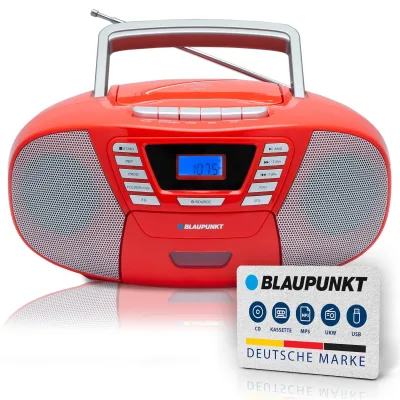 B 120   Boombox mit CD Player und Bluetooth   Rot