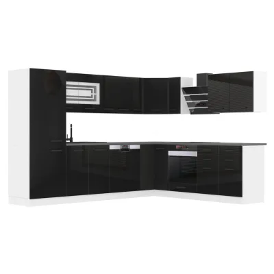 B Belini Group Küche Schwarz Hochglanz 460x204x60 cm