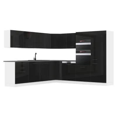 B Belini Group Küche Schwarz Hochglanz 480x204x60 cm