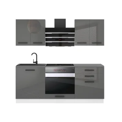 B Belini Group Küchenzeile Silber 180x204x60 cm