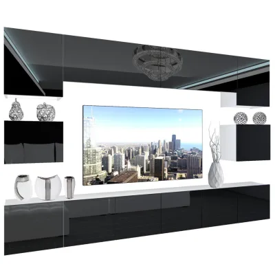 B Belini Group Wohnzimmerwand Schwarz 300x180x36 cm