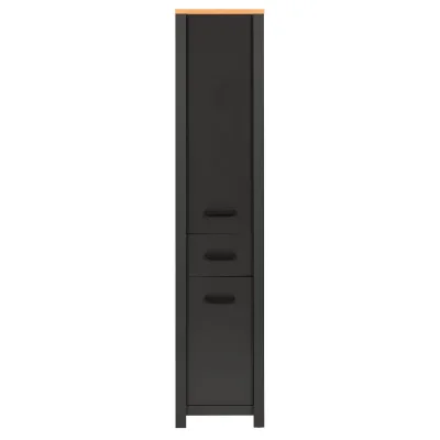 Bad-Hochschrank Carbona mit 2 Türen & Schublade, Soft-Close, Anthrazit/Artisan Eiche