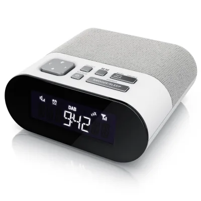 BEARWARE Radiowecker Küchenradio digital, FM, DAB+ Radio, Wecker, Dual Alarm Snooze, 4 Helligkeitsstufen, USB Ladeport, Abschalttimer