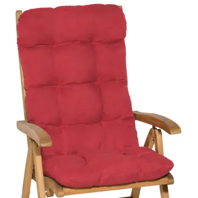 Beautissu Hochlehnerauflage Rot 50x8x120 cm