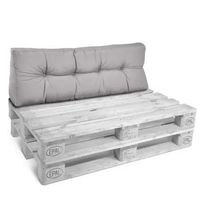 Beautissu Palettenkissen Hellgrau 40x20x120 cm