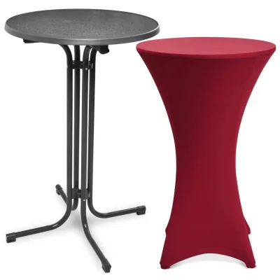 Beautissu Stehtisch Bordeaux 70x110x70 cm
