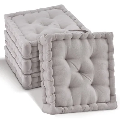 Beautissu Stuhlkissen Taupe 50x10x50 cm