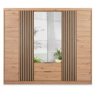 Beautysofa Drehtürenschrank Eiche Artisan 250x213x60 cm