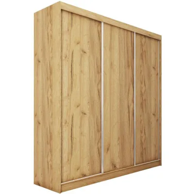 Beautysofa Schwebetürenschrank Eiche Artisan 240x216x61 cm