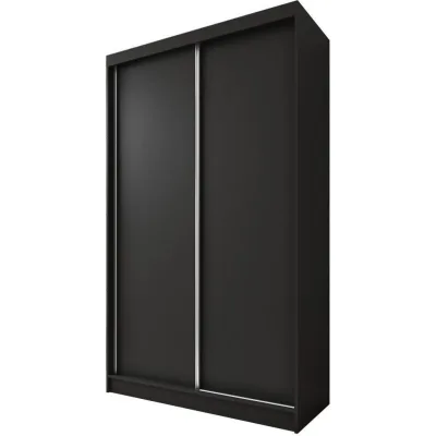 Beautysofa Schwebetürenschrank Schwarz 120x216x61 cm