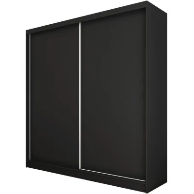 Beautysofa Schwebetürenschrank Schwarz 200x216x61 cm