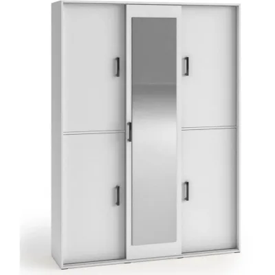Beautysofa Schwebetürenschrank Weiß 150x205x40 cm