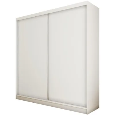 Beautysofa Schwebetürenschrank Weiß 200x216x61 cm