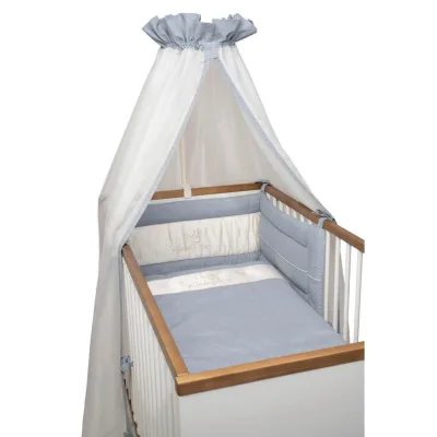 Bebe's Collection Gitterbettset Prinz \u0026 Prinzessin 2023 Blau 100x135 cm