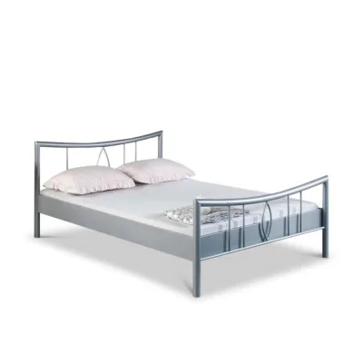 BED BOX Metallbett Silber 120x200 cm
