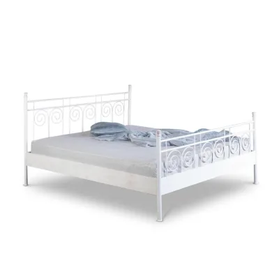BED BOX Metallbett Weiß, Kupfer 120x200 cm