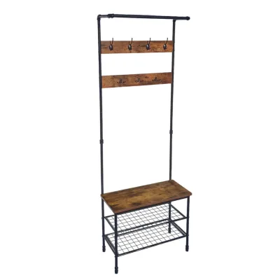 Begryf Garderobenständer Schwarz, Dunkelbraun 66x186x32.5 cm