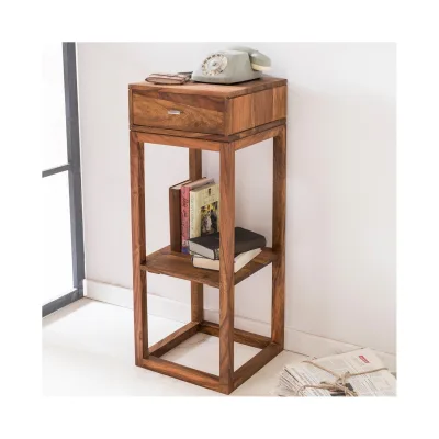 Beistelltisch PATAN Holz Massiv Telefontisch Konsole Anrichte Regal Schublade