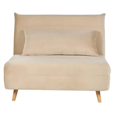 Beliani 1-Sitzer-Schlafsofa Beige 104x82x190 cm