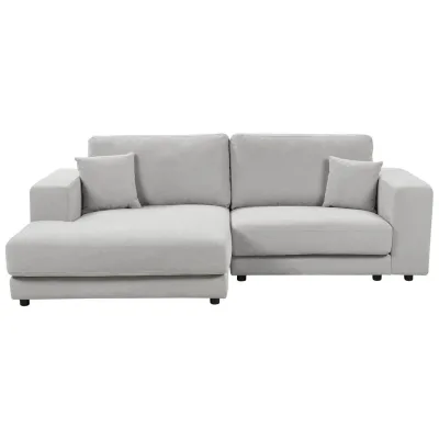 Beliani 3-Sitzer-Ecksofa Schwarz, Grau 250x190 cm