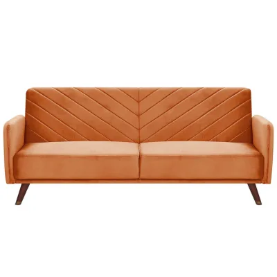 Beliani 3-Sitzer-Schlafsofa Orange 200x87x95 cm