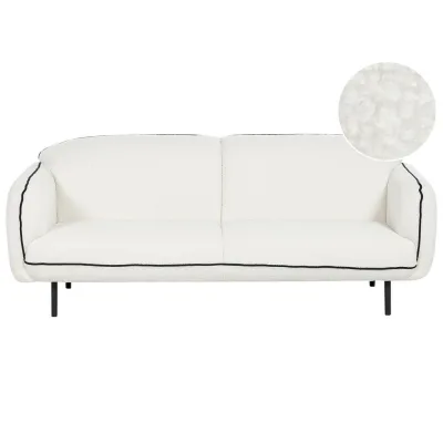 Beliani 3-Sitzer-Sofa Weiß, Schwarz 198x78x85 cm