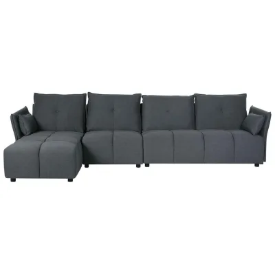 Beliani 4-Sitzer-Ecksofa Graphit 325x136 cm