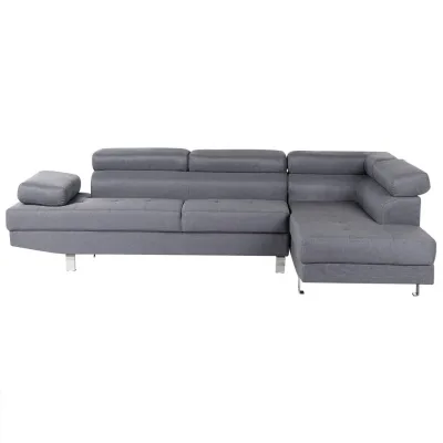 Beliani 5-Sitzer-Ecksofa Grau 262x169 cm