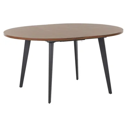 Beliani Ausziehbarer-Esstisch Dunkelbraun, Schwarz 120x75x120 cm
