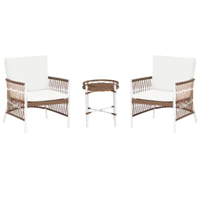 Beliani Bistro-Set Weiß, Braun