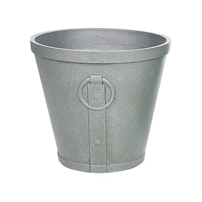 Beliani Blumentopf Grau 41 cm