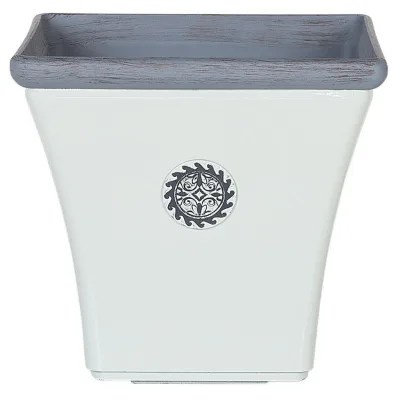 Beliani Blumentopf Weiß, Blau 35 cm