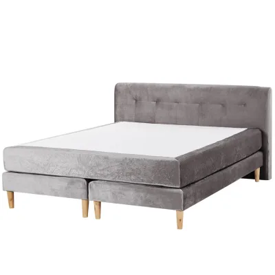 Beliani Boxspringbett Grau 160x200 cm