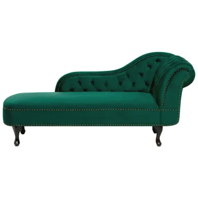 Beliani Chaiselongue Dunkelbraun, Grün 170x79x61 cm