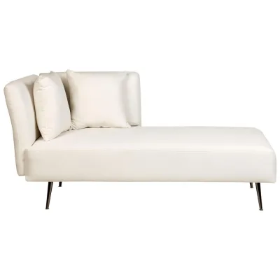 Beliani Chaiselongue Weiß, Schwarz 156x75x77 cm