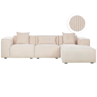 Beliani Ecksofa Beige 294x170 cm