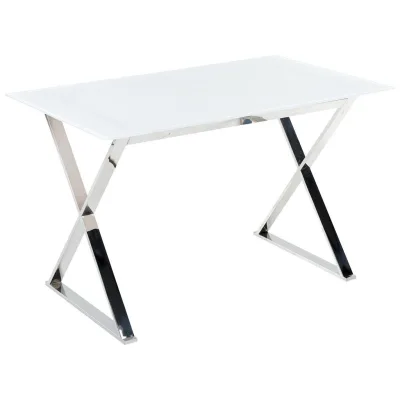 Beliani Esstisch Weiß 70x75x120 cm
