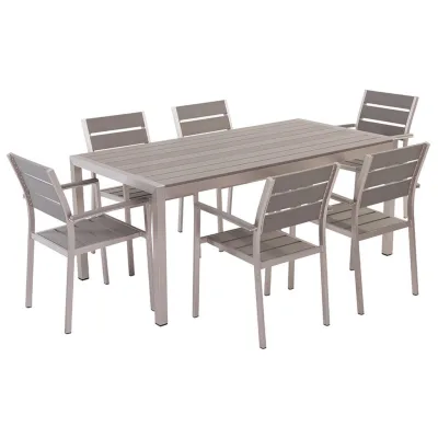 Beliani Gartenmöbel Grau, Silber