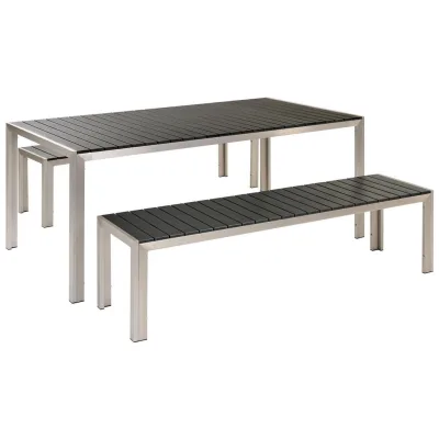 Beliani Gartenmöbel Schwarz, Silber