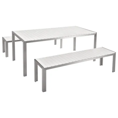 Beliani Gartenmöbel Weiß, Silber