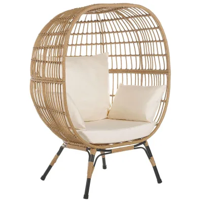 Beliani Gartensessel Beige, Natur, Beige, Schwarz 107x148x90 cm