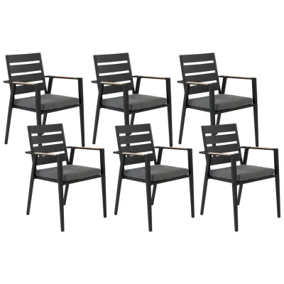 Beliani Gartenstuhl Schwarz 54x86x58 cm
