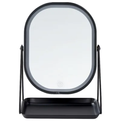 Beliani Kosmetikspiegel Silber, Schwarz 13x32x24 cm