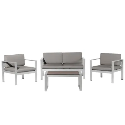 Beliani Lounge-Set Grau