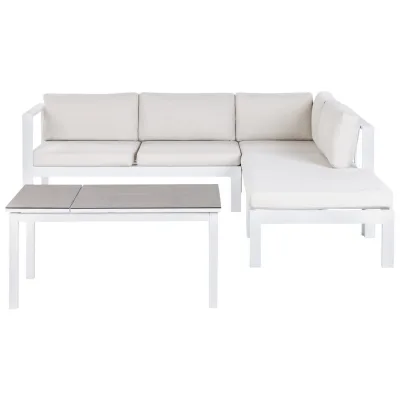 Beliani Lounge-Set Weiß, Grau