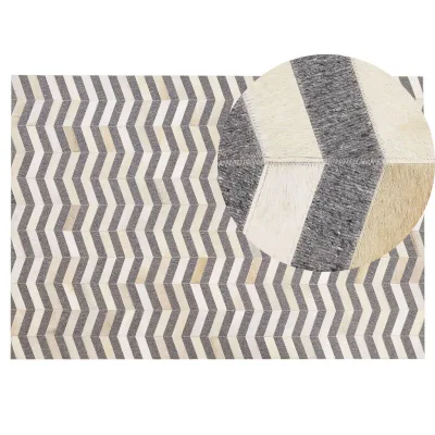 Beliani Patchwork-Teppich Grau 140x200 cm