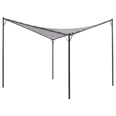 Beliani Pergola Grau, Schwarz 300x260x300 cm