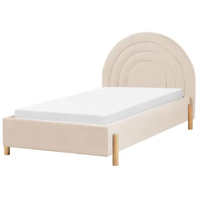 Beliani Polsterbett Beige 90x200 cm